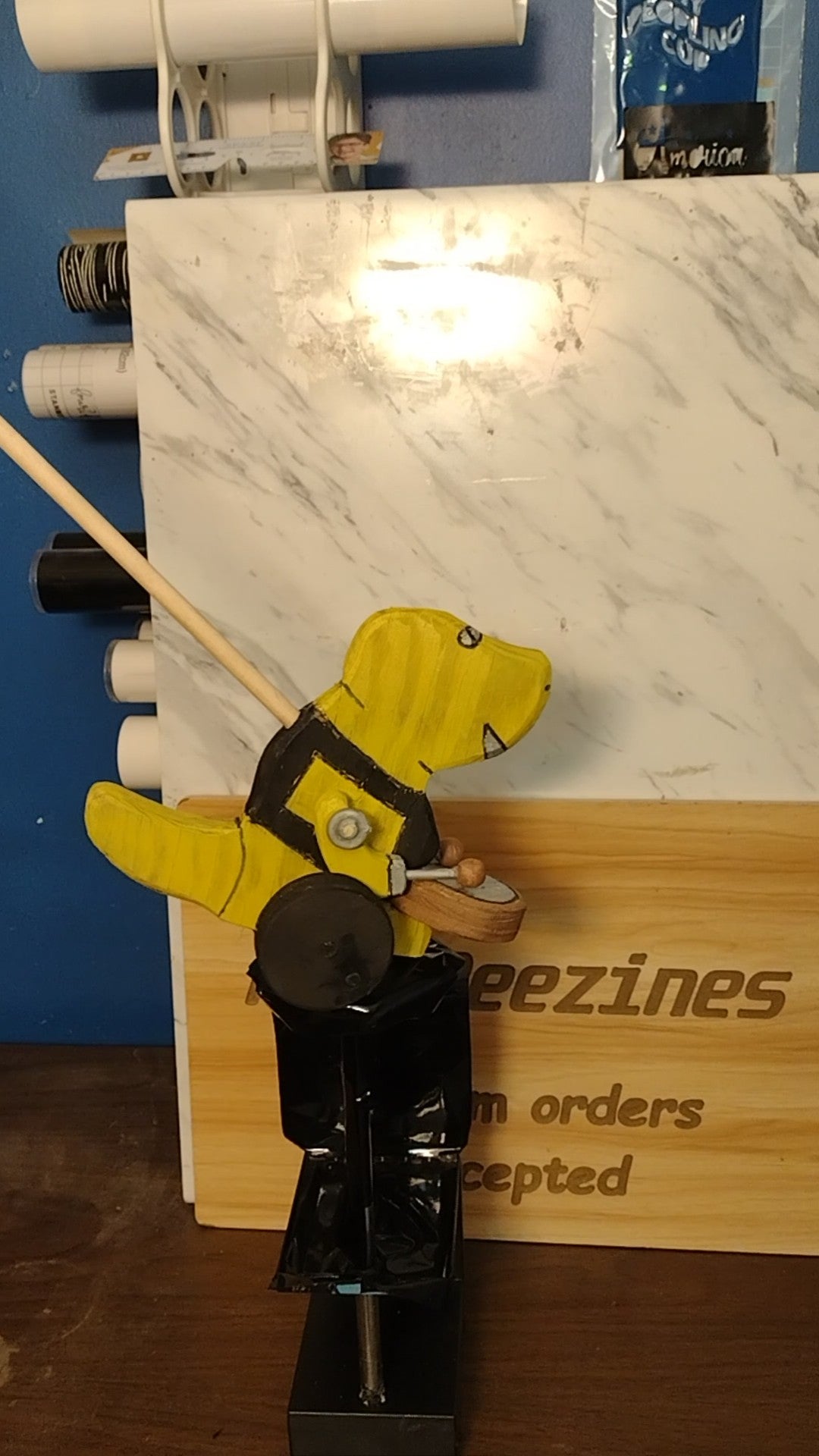 Wooden Drumming Dinosaur Walking Toy