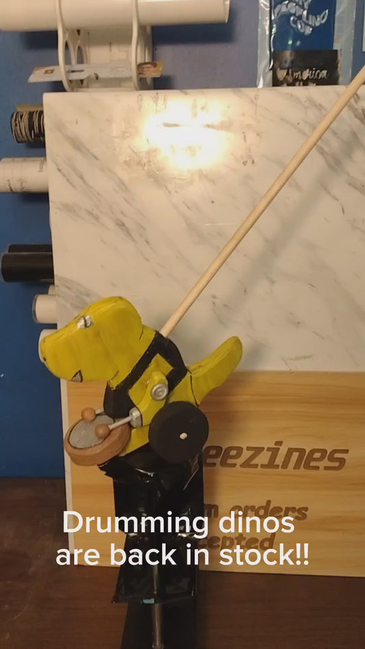 Wooden Drumming Dinosaur Walking Toy