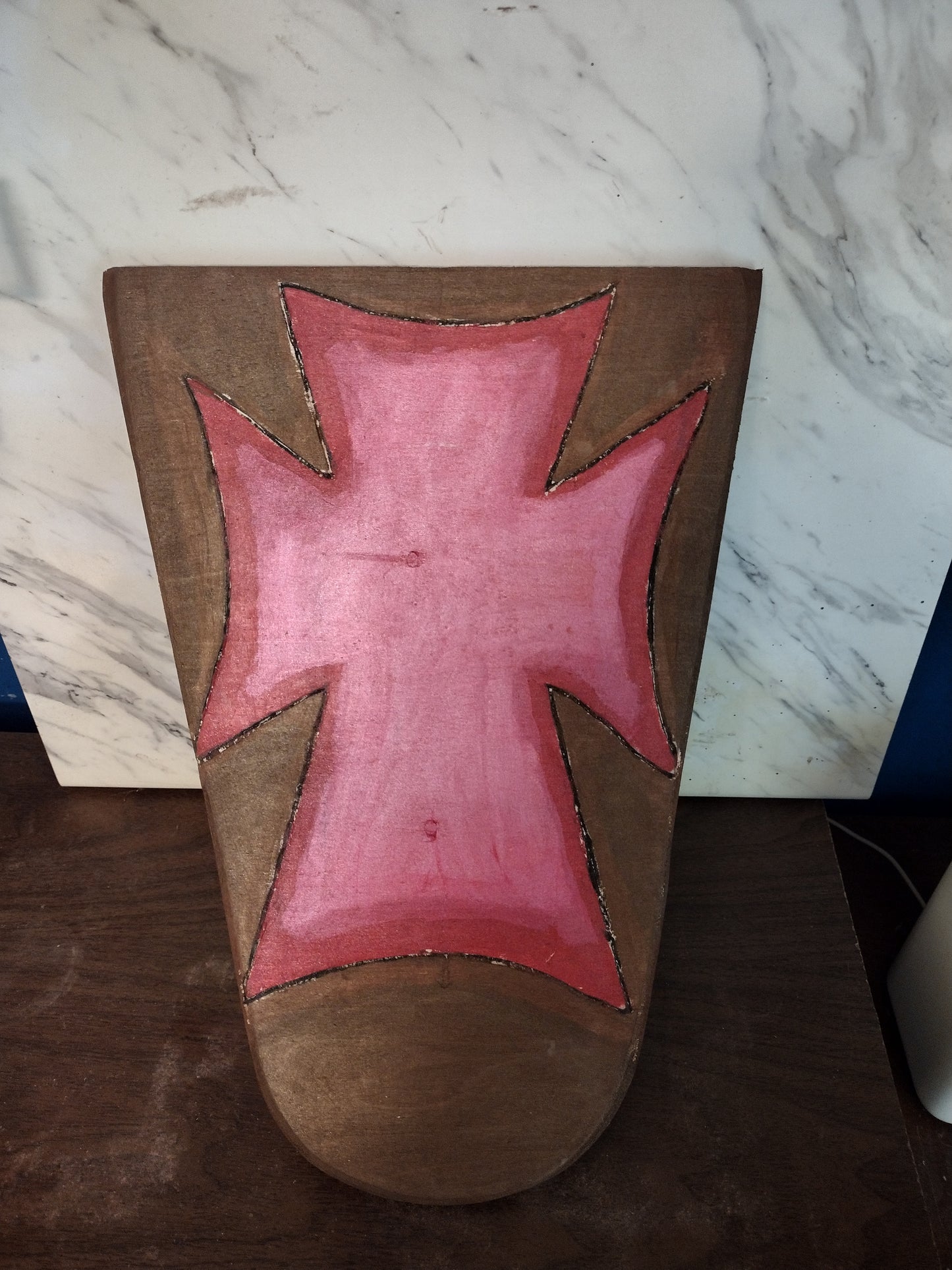 Wooden Shield with Cross