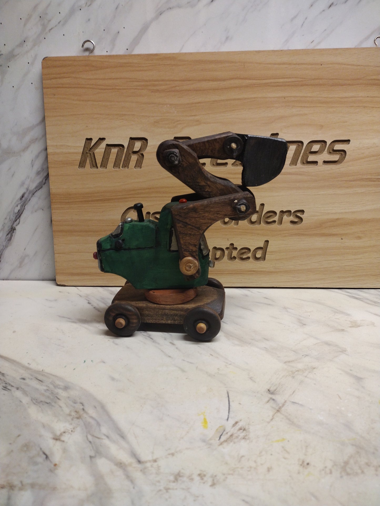 Wooden Toy Excavator