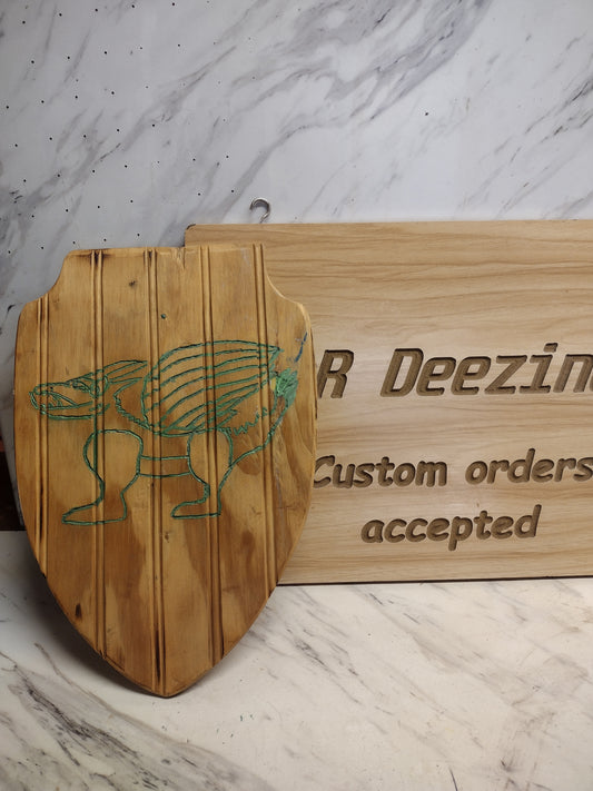 Wooden Shield with Dragon