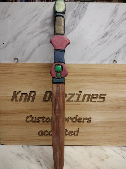 Wooden Double Inlayed Short Sword