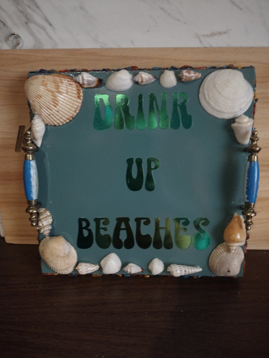 Drink Up Beaches Serving Tray
